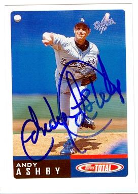 Picture of Andy Ashby autographed baseball card (Los Angeles Dodgers) 2002 Topps Total No.319