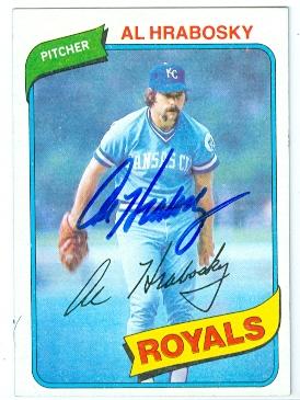 Picture of Al Hrabosky autographed baseball card (Kansas City Royals) 1980 Topps No.585