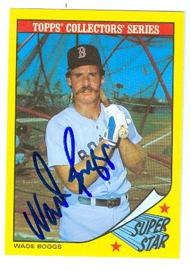 Wade Boggs autographed baseball card (Boston Red Sox) 1986 Topps Super Star No.3