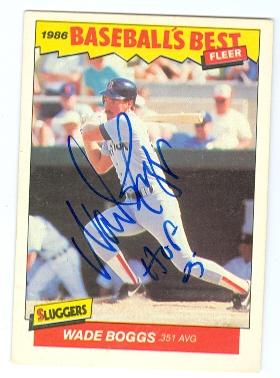 Wade Boggs autographed baseball card (Boston Red Sox) 1986 Fleer Baseballs Best No.2 inscribed HOF 05