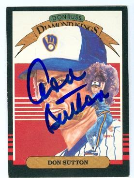 Picture of Don Sutton autographed baseball card (Milwaukee Brewers) 1985 Donruss No.15 Diamond Kings
