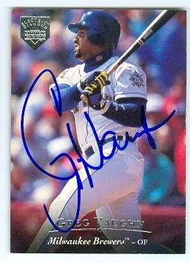 Picture of Greg Vaughn autographed baseball card (Milwaukee Brewers) 1995 Upper Deck No.300