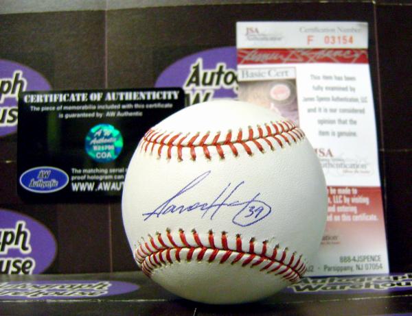 Picture of Aaron Harang autographed Baseball (JSA)
