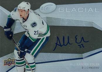 Picture of Alexander Edler autographed Hockey Card (Vancouver Canucks) 2007 Upper Deck Glacial Graphs No.GG-AE
