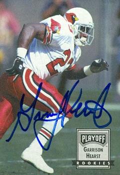 Picture of Garrison Hearst autographed Football Card (Phoenix Cardinals) 1993 Playoff No.107 Rookies