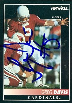 Picture of Greg Davis autographed Football Card (Phoenix Cardinals) 1992 Pinnacle No.146