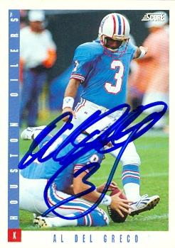 Picture of Al Del Greco autographed Football Card (Houston Oilers) 1993 Score No.373