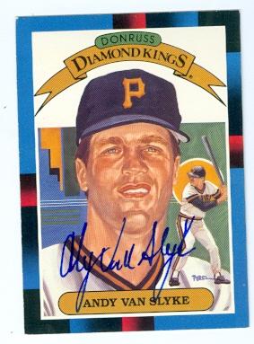 Picture of Andy Van Slyke autographed baseball card (Pittsburgh Pirates) 1988 Donruss No.18 Diamond Kings
