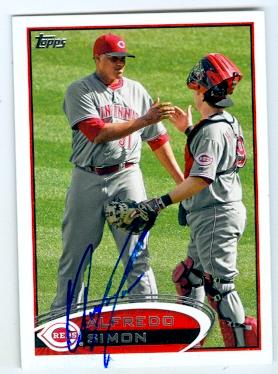 Picture of Alfredo Simon autographed baseball card (Cincinnati Reds) 2012 Topps No.US61