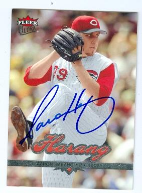Picture of Aaron Harang autographed baseball card (Cincinnati Reds) 2006 Fleer Ultra No.143