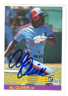 Picture of Al Oliver autographed baseball card (Montreal Expos) 1984 Donruss No.177