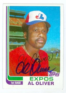 Picture of Al Oliver autographed baseball card (Montreal Expos) 1982 Topps No.83T Traded Set