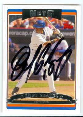 Endy Chavez autographed baseball card (New York Mets) 2006 Topps No.UH126