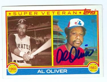 Picture of Al Oliver autographed baseball card (Montreal Expos Pittsburgh Pirates) 1983 Topps No.421 Super Vet
