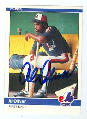 Picture of Al Oliver autographed baseball card (Montreal Expos) 1984 Fleer No.280