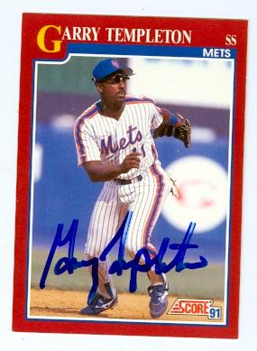 Picture of Garry Templeton autographed baseball card (New York Mets) 1991 Score No.38T