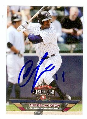 Picture of Austin Jackson autographed baseball card (New York Yankees Scranton Yankees) 2009 Choice No.30