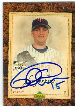 Picture of Glen Perkins autographed baseball card (Minnesota Twins) 2007 Upper Deck No.81 Artifacts Rookie Card