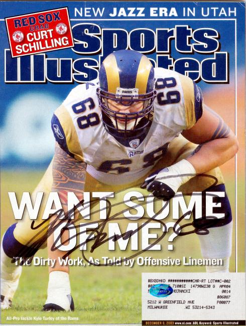 Picture of Kyle Turley autographed Sports Illustrated Magazine (St. Louis Rams)