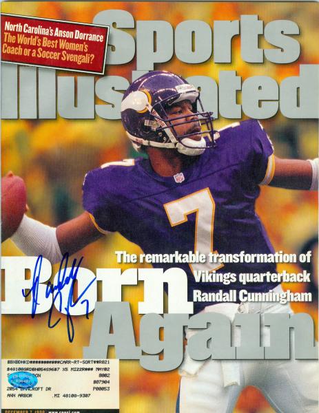 Picture of Randall Cunningham autographed Sports Illustrated Magazine (Minnesota Vikings)