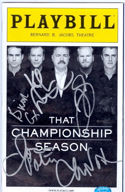 Picture of That Championship Season Playbill Program autographed by Kiefer Sutherland- Brian Cox- Chris Noth- Jason Patrick- & Jim Gaffigan (SCNTP)