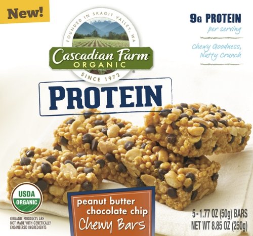 Picture of Cascadian Farm Organic Peanut Butter Protein Chewy Ba Roasted Chocolate Chip 8.85 Ounce (Pack of 12)