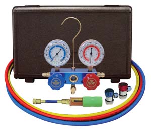Mastercool 89661-UV 134A Aluminum Manifold Gauge Set with 60" Hoses and Manual Couplers