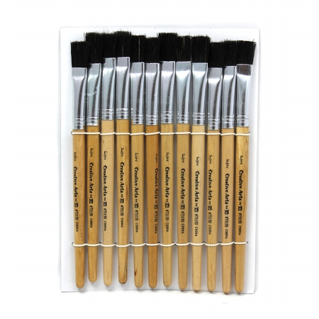 Picture of Brushes Stubby Easel Flat 1/2In Natural Bristle 12Ct