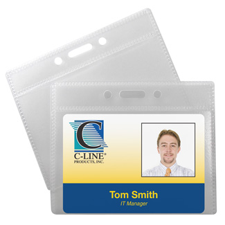 Picture of C Line 12Pk Horizontal Poly Id Badge Holders