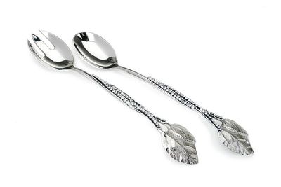Classic Touch d�cor SCS260 Stainless Steel Salad Servers with Stones