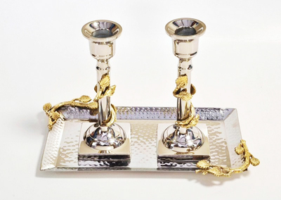 Classic Touch décor MICT99 Candelstick Set-Leaf