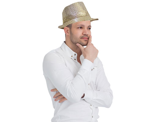 Gold Hat with Flashing Lights - Gold