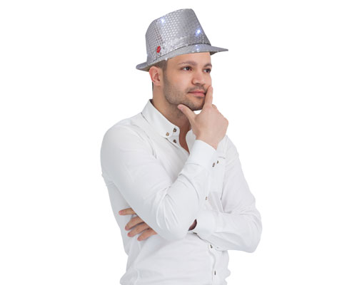 683 Silver Hat with Flashing Lights