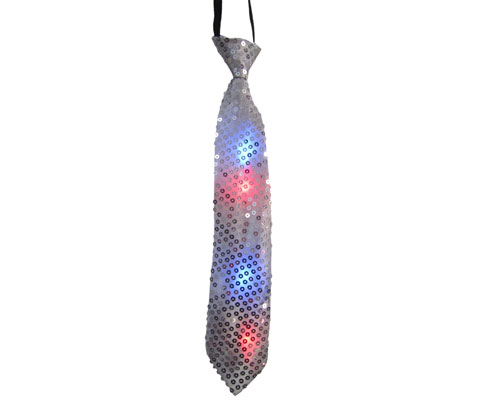 Picture of Dress Up America 686 Silver Tie with Flashing Lights