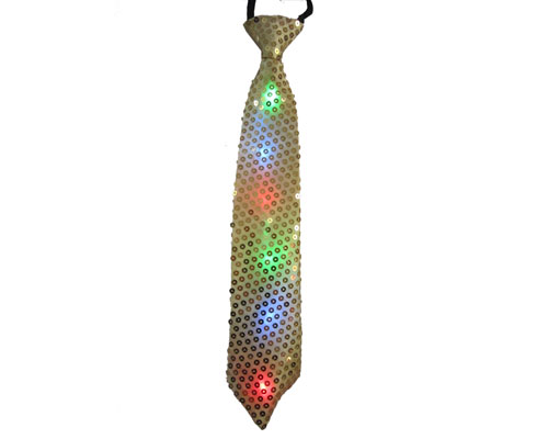 Picture of Dress Up America 687 Gold Tie with Flashing Lights