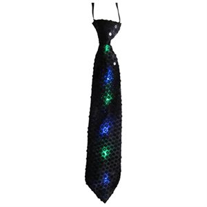 Picture of Dress Up America 691 Black Tie with Flashing Lights