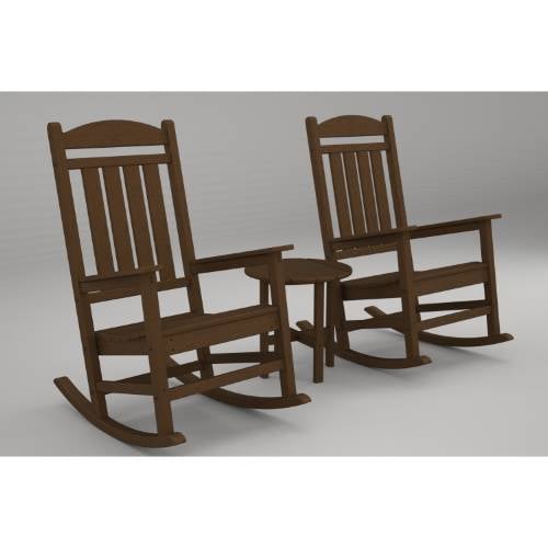 PWS109-1-TE Presidential Rocker Set, Teak, 3 Piece -  Polywood