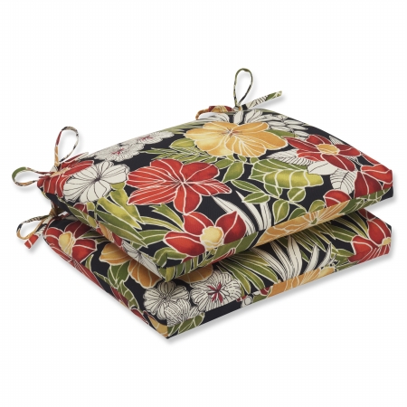 Picture of Pillow Perfect 563305 Clemens Noir Squared Corners Seat Cushion - Set of 2