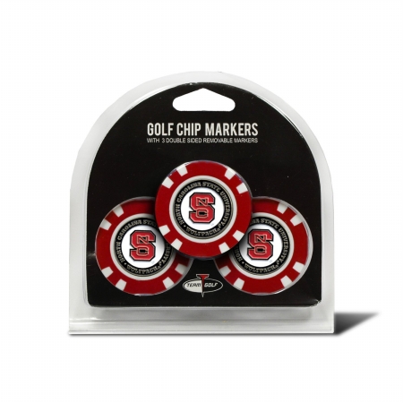 22688 North Carolina State University Golf Chip - Pack of 3