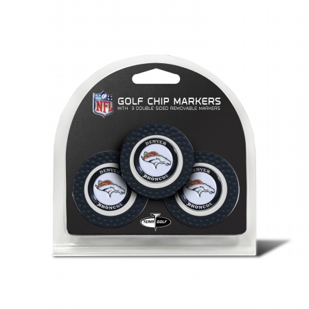 Denver Broncos 3-Pack Poker Chip Golf Ball Markers