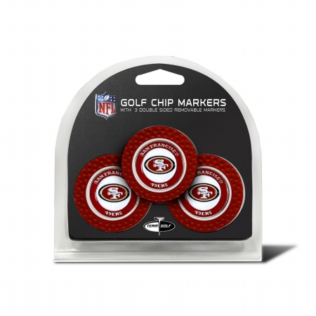 San Francisco 49ers 3-Pack Poker Chip Golf Ball Markers