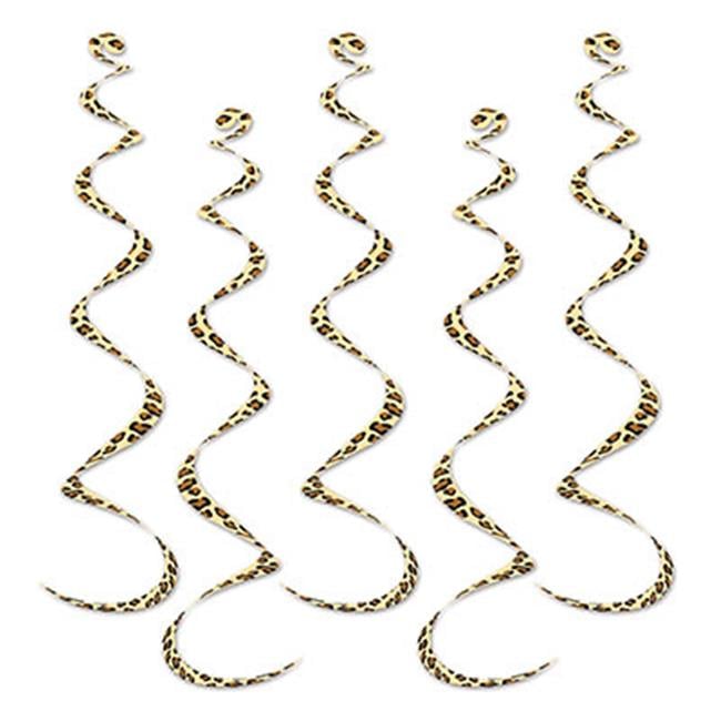 Beistle 54583 Printed Leopard Print Whirls- Pack Of 6