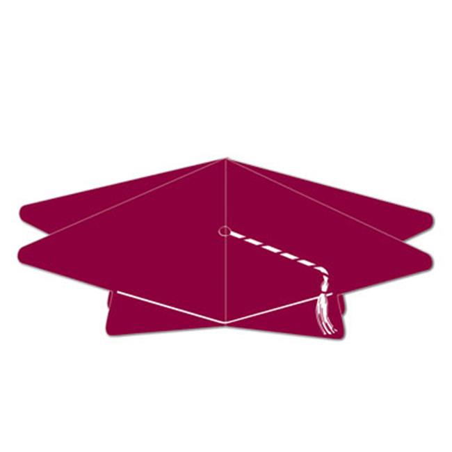 Beistle 54598-M 3-D Grad Cap Centerpiece- Maroon - Pack Of 12