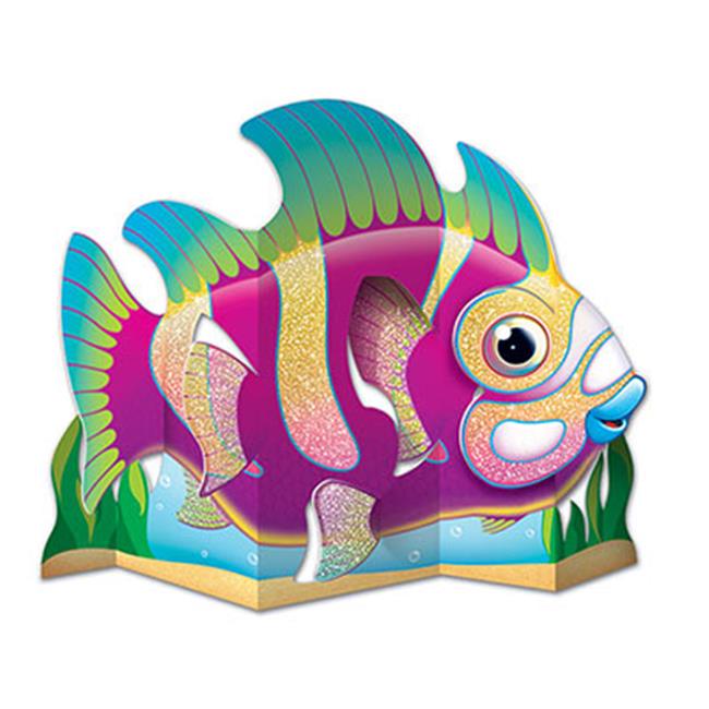 Beistle 54833 Glittered Fish Centerpiece- Pack Of 12