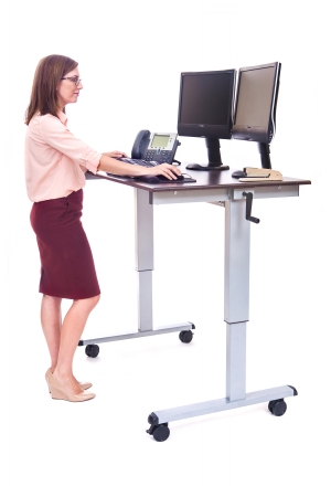 Picture of Luxor STANDUP-CF48-DW Crank Adjustable Stand Up Workstation