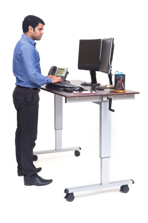 Picture of Luxor STANDUP-CF60-DW Crank Adjustable Stand Up Workstation