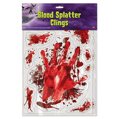 Beistle 01049 Blood Splatter Clings, Pack Of 12