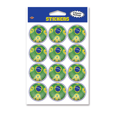 Picture of Beistle 54050-BRA Stickers - Brasil&#44; Pack Of 12