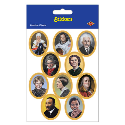Picture of Beistle 54053 Faces In History Stickers&#44; Pack Of 12