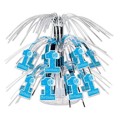 Picture of Beistle 54658-B 1St Birthday Mini Cascade Centerpiece- Light Blue - Pack Of 12